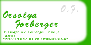 orsolya forberger business card